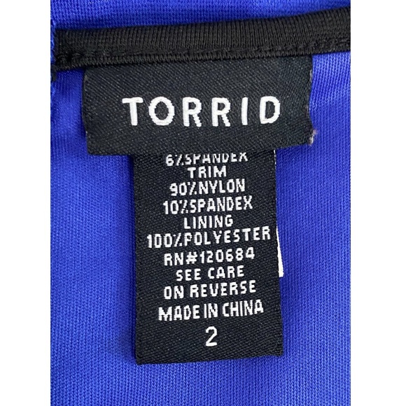 Torrid Lace Sleeveless Peplum Blouse Top, Blue‎ - Size 2 - Picture 6 of 8